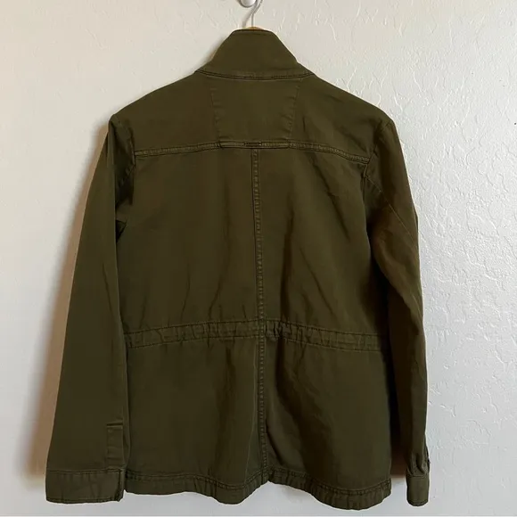 PrAna Sancho Jacket EUC Size S Olive Green Military Cargo Pocket Relaxed Fit