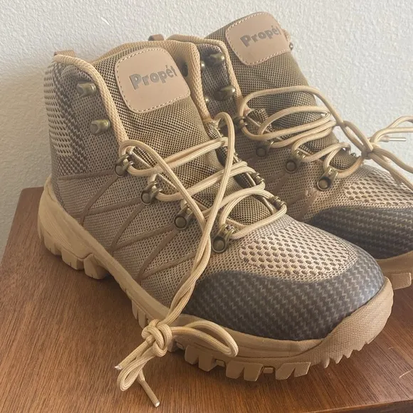 Propet Men’s Traverse EUC Hiking Boots, Tan &amp; Brown, size 10 XX (Wide)