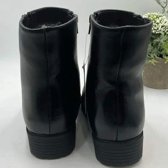 PROPET Water Resistant Men's Black Troy Pile Lined Leather zip Boots Sz 8.5