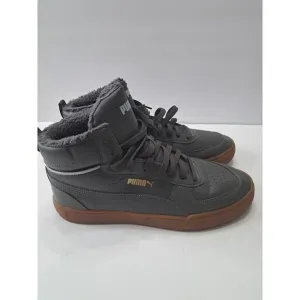 PumaCaven Mid Winter Shoes Mens‎ Sz 11 Gray Brown Faux Fur Sneakers Trainers