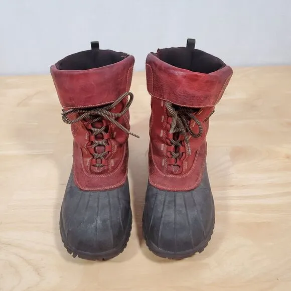 QUARK Avalanche Boots Women's Sz 10 Red Winter Rain Sleet Hiking Foldover