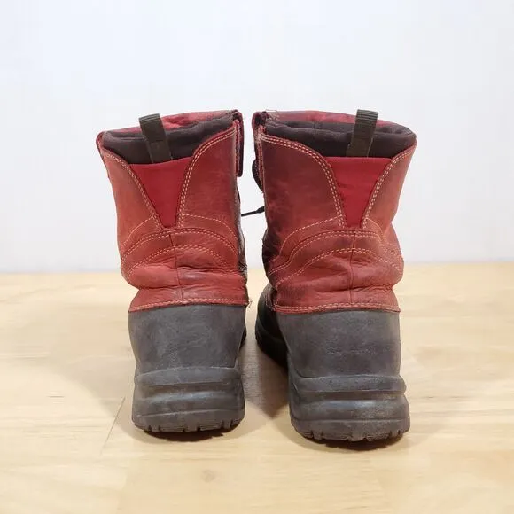 QUARK Avalanche Boots Women's Sz 10 Red Winter Rain Sleet Hiking Foldover
