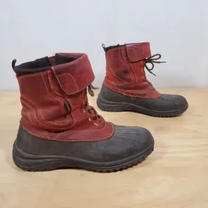 QUARK Avalanche Boots Women's Sz 10 Red Winter Rain Sleet Hiking Foldover