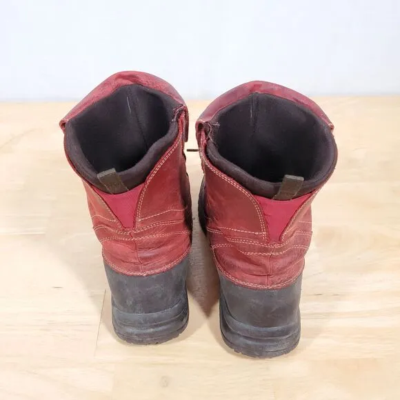 QUARK Avalanche Boots Women's Sz 10 Red Winter Rain Sleet Hiking Foldover