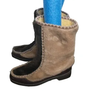 Quoddy Vintage Moccasin Boots, women's, faux fur, size 8