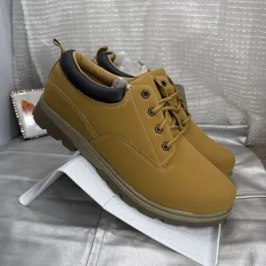 (R8) George Casual Work Shoes Lace Up Camel Brown Size 12 (2) Memory Foam NWOT