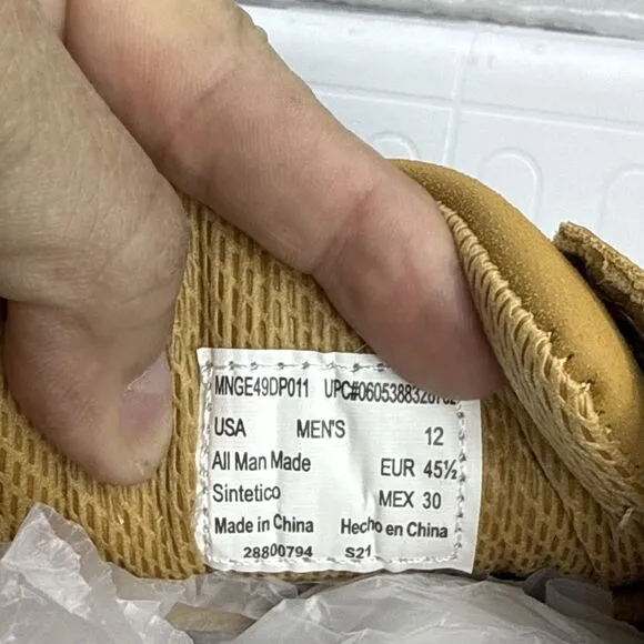 (R8) George Casual Work Shoes Lace Up Camel Brown Size 12 (2) Memory Foam NWOT