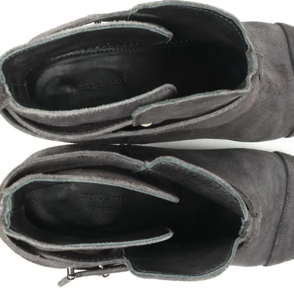 Rag &amp; Bone Harrow Suede Leather Ankle Boots Booties Women EU 38 Black