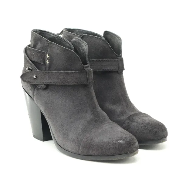 Rag &amp; Bone Harrow Suede Leather Ankle Boots Booties Women EU 38 Black