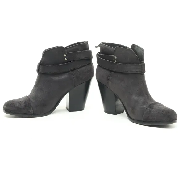 Rag &amp; Bone Harrow Suede Leather Ankle Boots Booties Women EU 38 Black