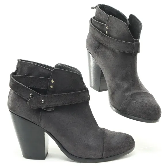 Rag &amp; Bone Harrow Suede Leather Ankle Boots Booties Women EU 38 Black