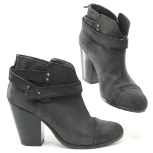 Rag &amp; Bone Harrow Suede Leather Ankle Boots Booties Women EU 38 Black