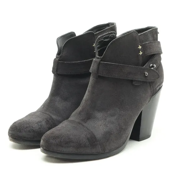 Rag &amp; Bone Harrow Suede Leather Ankle Boots Booties Women EU 38 Black