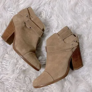 RAG &amp; Bone Harrow Suede Ankle Boots Bootie Ankle Straps Hazel Tan women sz 37