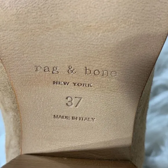 RAG &amp; Bone Harrow Suede Ankle Boots Bootie Ankle Straps Hazel Tan women sz 37