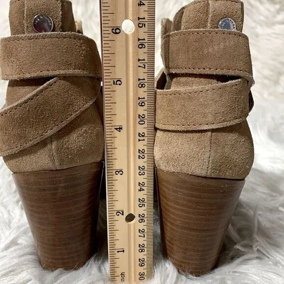 RAG &amp; Bone Harrow Suede Ankle Boots Bootie Ankle Straps Hazel Tan women sz 37