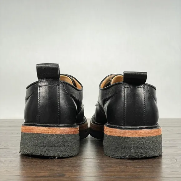 rag &amp; bone Victor Crepe Oxfords size 7/39.5 Black Leather Shoes Work Business