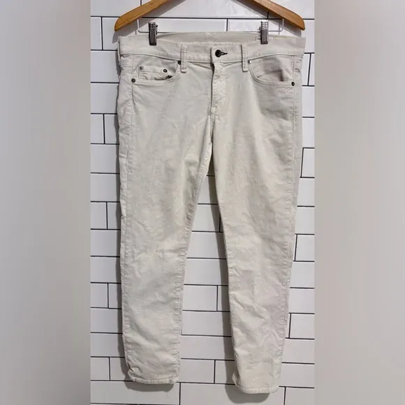 Rag &amp; Bone winter white Tomboy skinny Corduroy Jeans 29