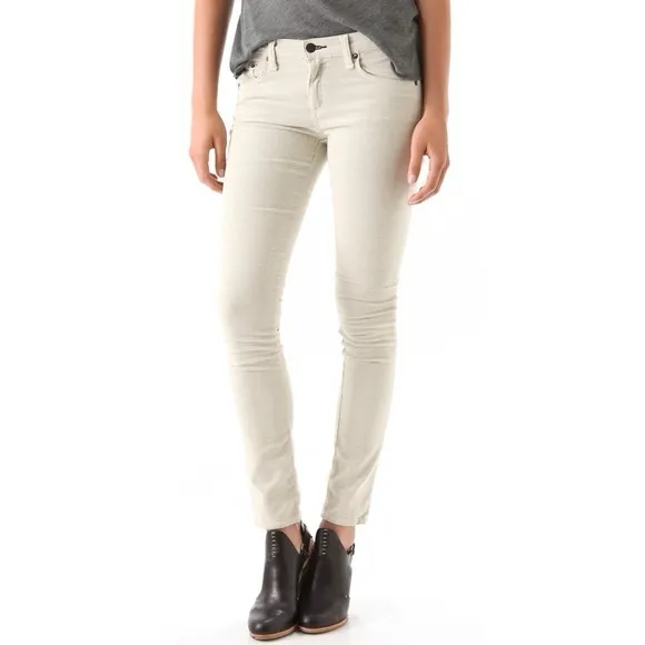 Rag &amp; Bone winter white Tomboy skinny Corduroy Jeans 29