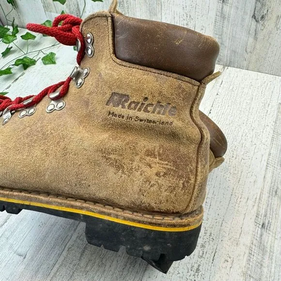 Raichle Hiking Boots men’s Vibram Soles Switzerland Mountaineering Leather