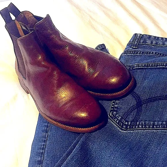 Ralph Lauren Made in Italy Cordovan Leather Chelsea Boots Sz 13 EUC