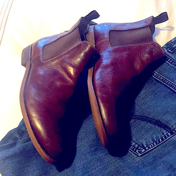 Ralph Lauren Made in Italy Cordovan Leather Chelsea Boots Sz 13 EUC