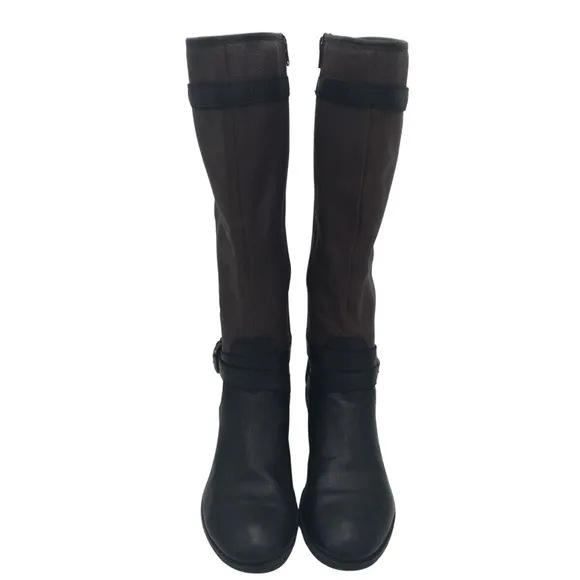 Ralph Lauren Marille Brown Black Equestrian Riding Tall Leather Riding Boots 9.5