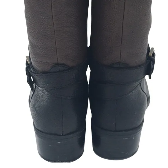 Ralph Lauren Marille Brown Black Equestrian Riding Tall Leather Riding Boots 9.5