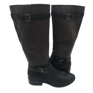 Ralph Lauren Marille Brown Black Equestrian Riding Tall Leather Riding Boots 9.5