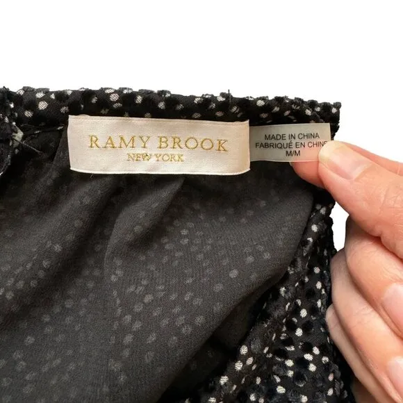 Ramy Brook Burnout Paris Sleeveless Dress Black Size Medium