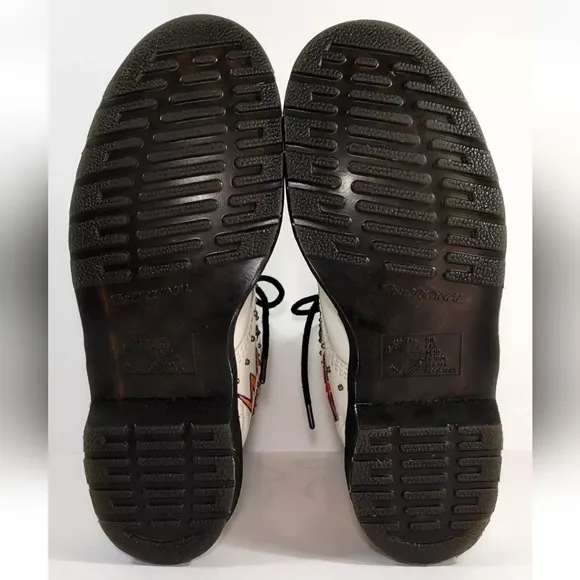 RARE Dr Martens 1460 Rock &amp; Roll, Men 10 Women 11, Retro Tattoo Rockabilly Studs