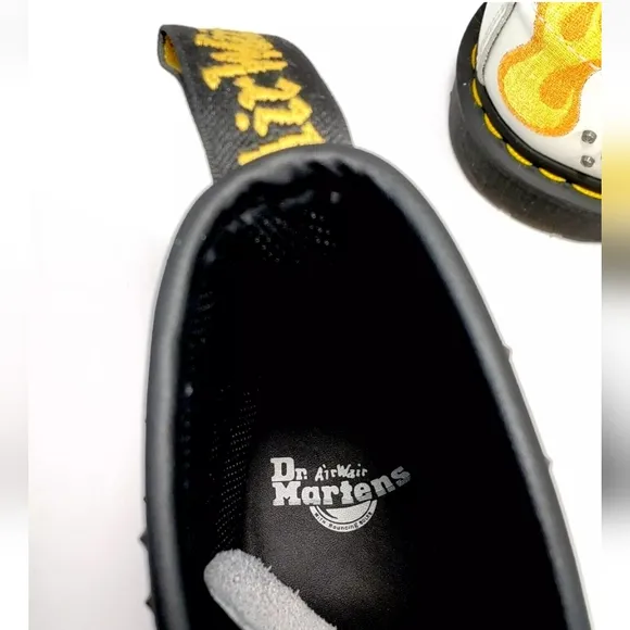 RARE Dr Martens 1460 Rock &amp; Roll, Men 10 Women 11, Retro Tattoo Rockabilly Studs