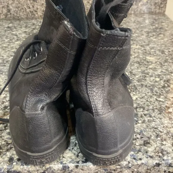 Rare Converse Chuck Taylor XHI  leather combat blackout boots men Sz 13