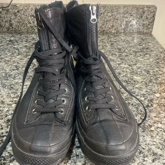 Rare Converse Chuck Taylor XHI  leather combat blackout boots men Sz 13
