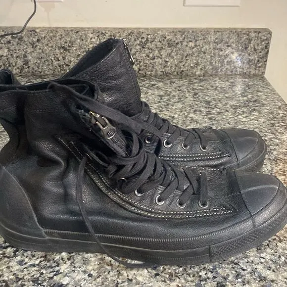 Rare Converse Chuck Taylor XHI  leather combat blackout boots men Sz 13