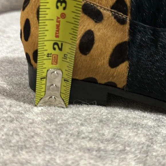 Rebecca Minkoff Real Fur Ankle Boots Leopard Print &amp; Black, Women Size 7.5