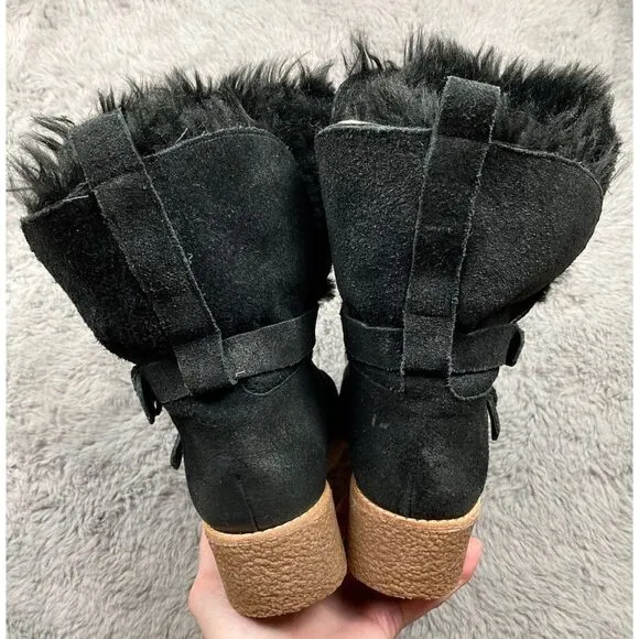 Rebecca Minkoff “Perry” Diesel Black Siede Leather moto Boots