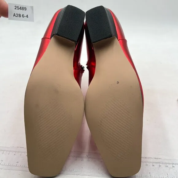 Red Square Toe Side Zipper Ankle Boot Block Low Heel Short Boots Warm Dress Boot