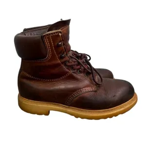 Red Wing Factors Work Boots Leather size 8 Men Lace Up Brown Vintage