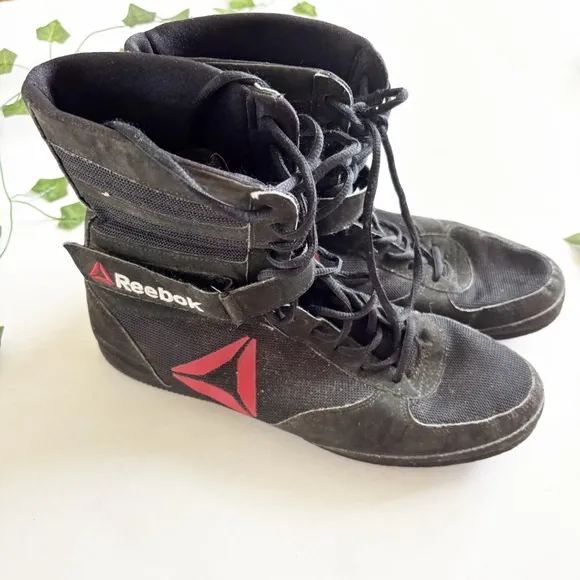 Reebok Boxing Boots Men Size 11  *RARE* Excellent Cond Mayweather Black Red