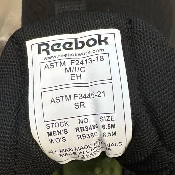 Reebok Nano X1 Adventure Work Athletic Shoes‎ Black Composite Toe Safety RB3480
