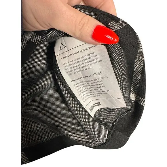 Reformation Black &amp; White Windowpane Plaid A-Line Mini Skirt - Size 4