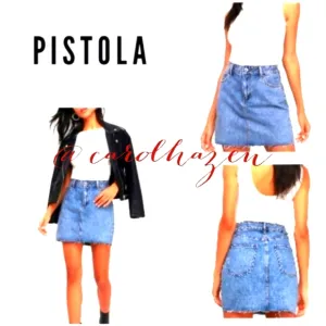 Revolve Pistola Anthropologie Studded Denim Skirt Chic Bohemian Luxury Summer