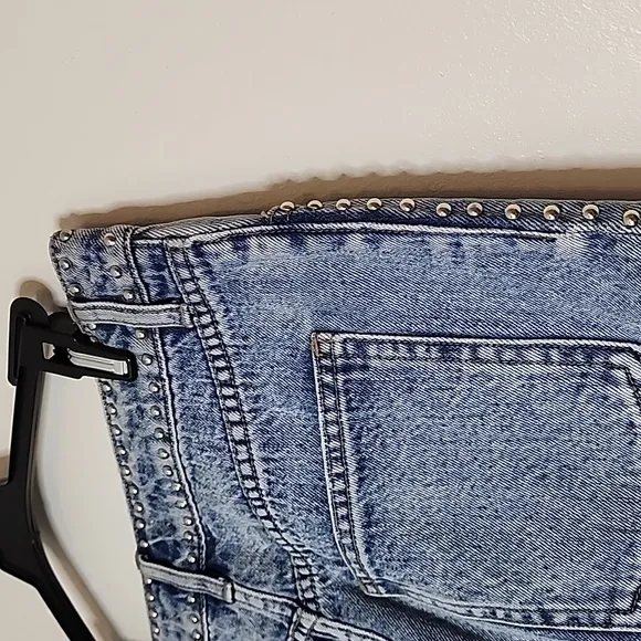 Revolve Pistola Anthropologie Studded Denim Skirt Chic Bohemian Luxury Summer