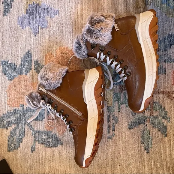 Rieker Brown and Gray Winter Boots with Fur Lining