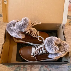 Rieker Brown and Gray Winter Boots with Fur Lining