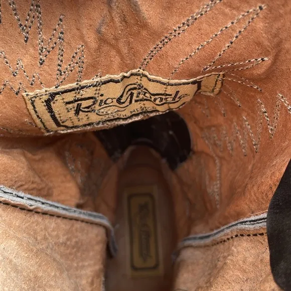Rio grande Black Leather Cowboy men Boots