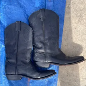 Rio grande Black Leather Cowboy men Boots