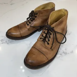 Roan‎ by Bed Stu Cap Toe Boots Mens 9.5 Brown Leather  Lace Up Good Year Welt