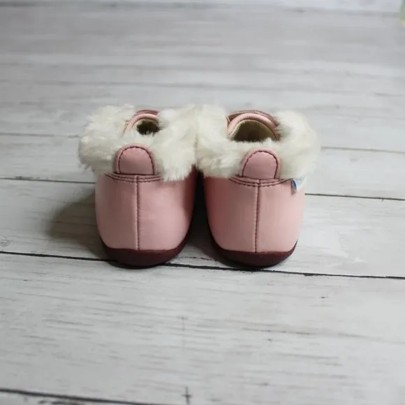 Robeez Tredz Baby Girl's Pink Winter Shoe Boots Size 16-20 Months